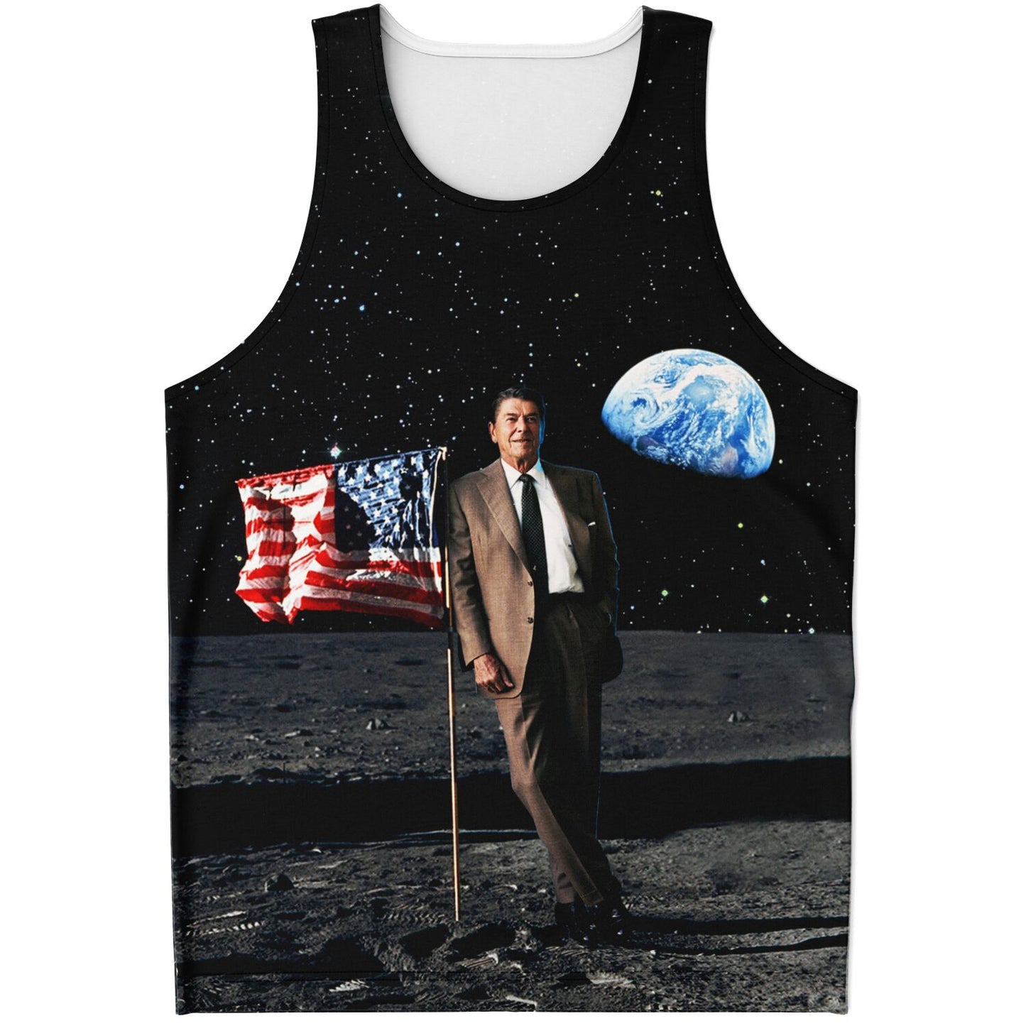 Reagan on the Moon Unisex Tank Top - AOP