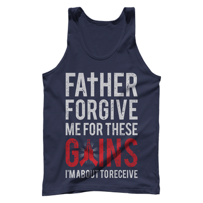 T-shirt Premium Mens Tank / Midnight Navy / XS Father Forgive Me For These Gains