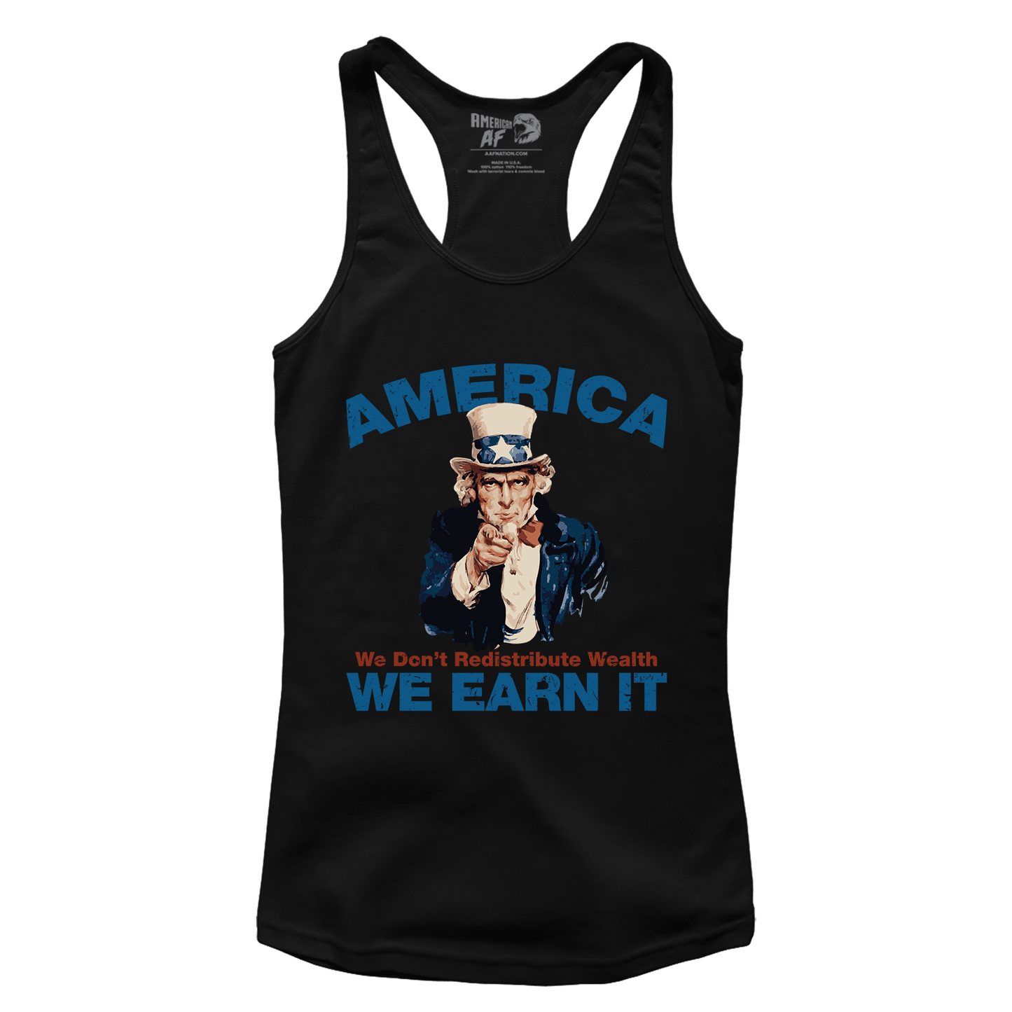 T-shirt Premium Ladies Racerback Tank / Black / XS America - We Earn It (Ladies)