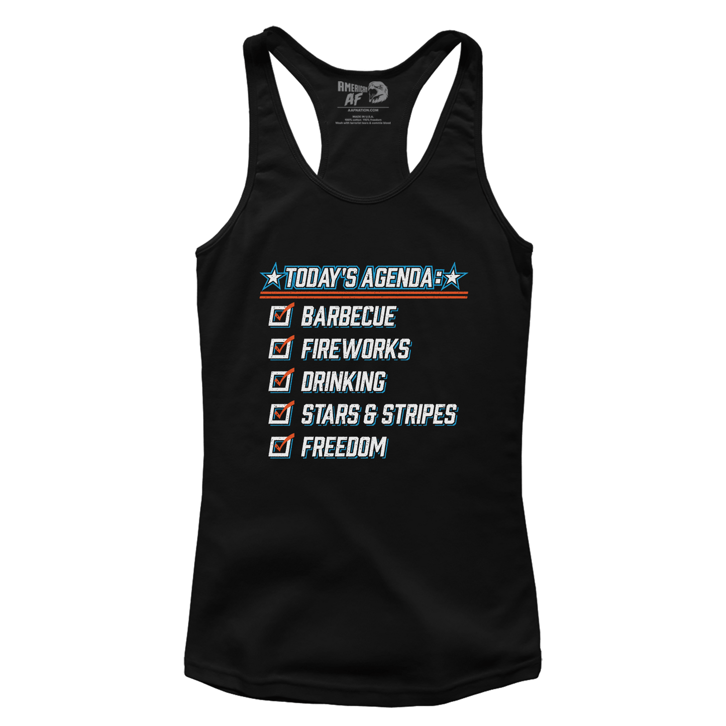 Apparel Premium Ladies Racerback Tank / Black / XS Today's Agenda - Ladies