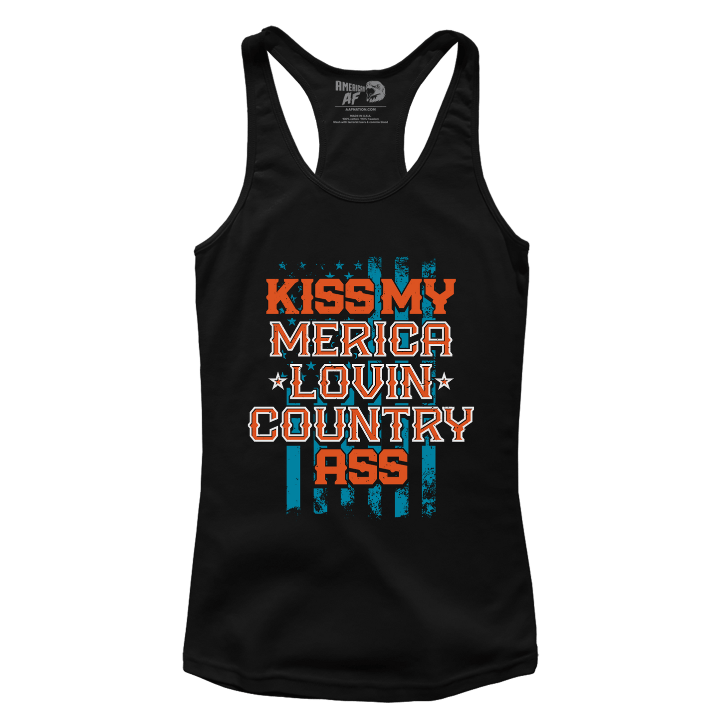 T-shirt Premium Ladies Racerback Tank / Black / XS Kiss My Merica Lovin Country (Ladies)