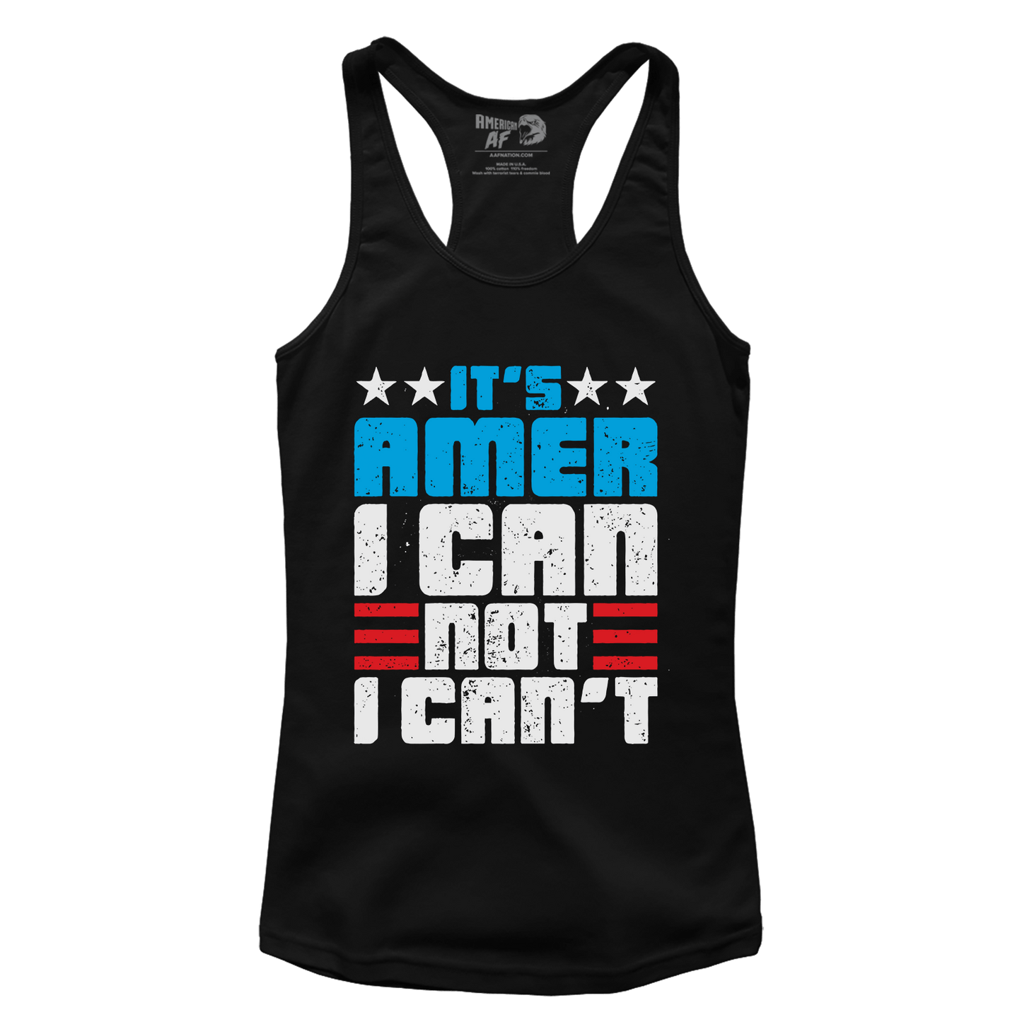 Apparel Premium Ladies Racerback Tank / Black / XS Amer I Can (Ladies)