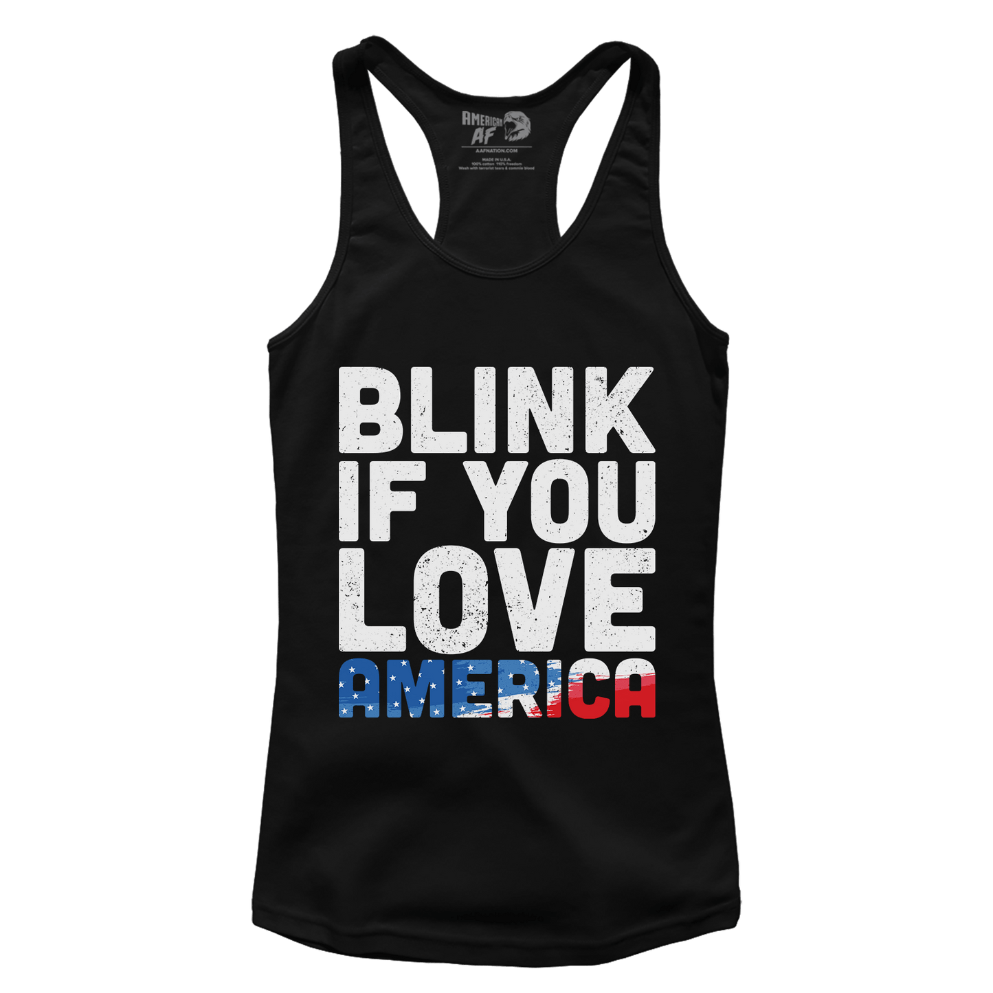 T-shirt Premium Ladies Racerback Tank / Black / XS Blink If You Love America V2 (Ladies)