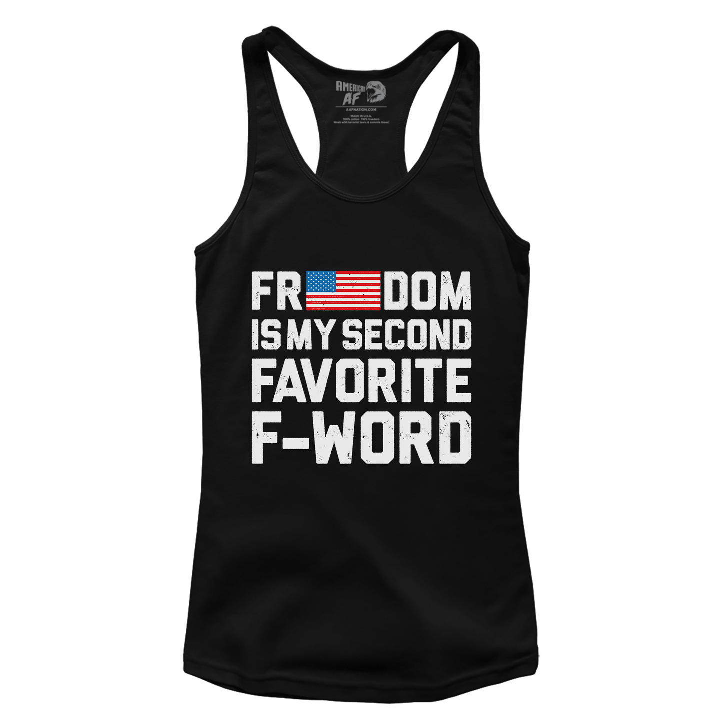 T-shirt Premium Ladies Racerback Tank / Black / XS Freedom Favorite Word (Ladies)