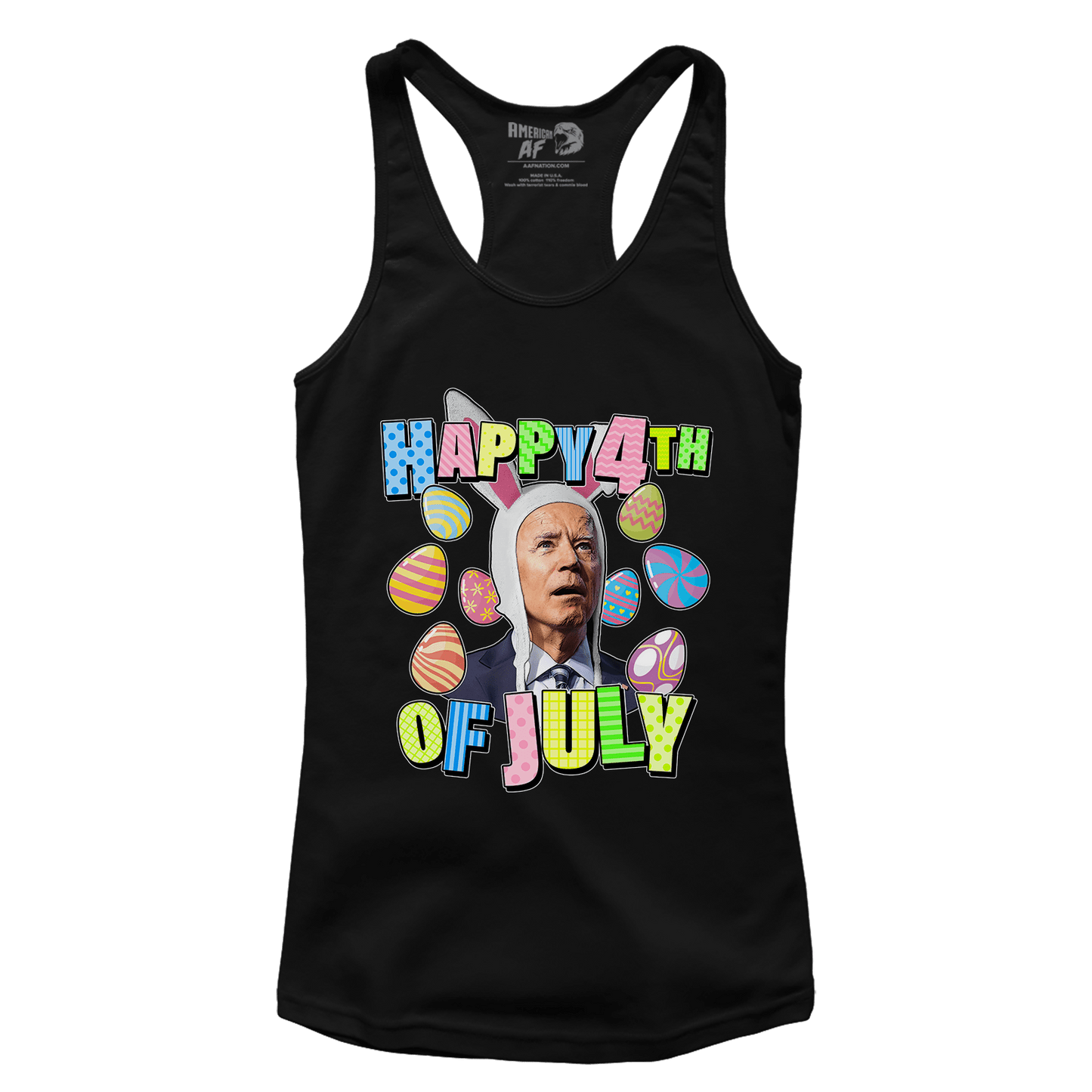 T-shirt Premium Ladies Racerback Tank / Black / XS Happy 4th Of July - Biden (Ladies)