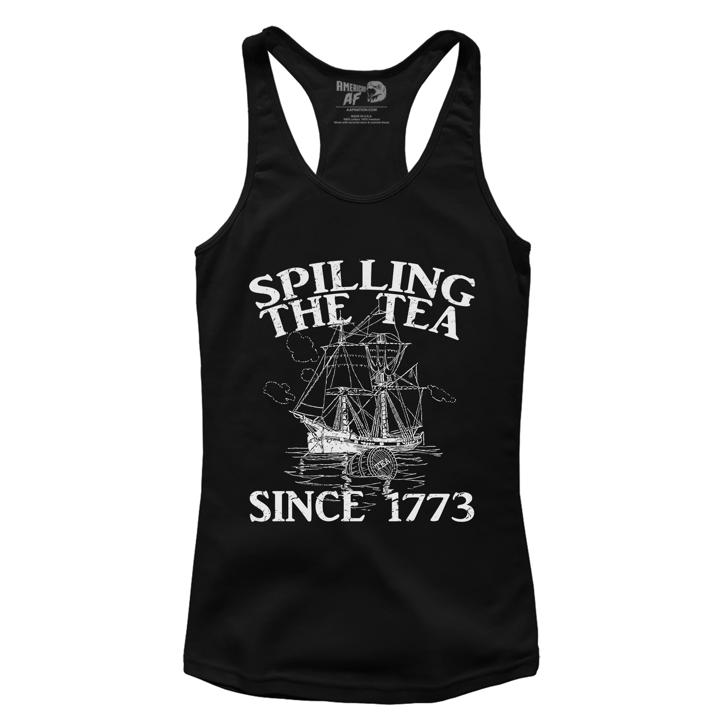 T-shirt Premium Ladies Racerback Tank / Black / XS Spilling The Tea Since 1773 (Ladies)