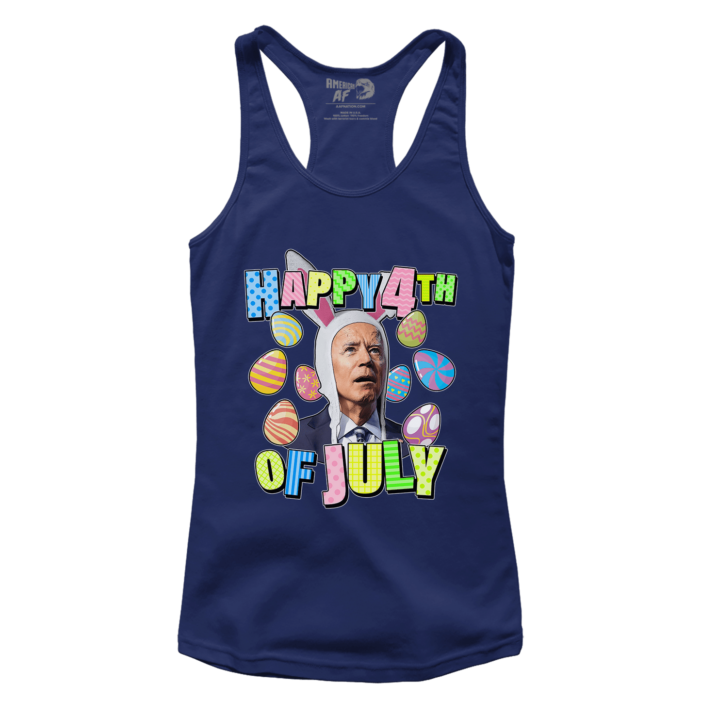 T-shirt Premium Ladies Racerback Tank / Midnight Navy / XS Happy 4th Of July - Biden (Ladies)