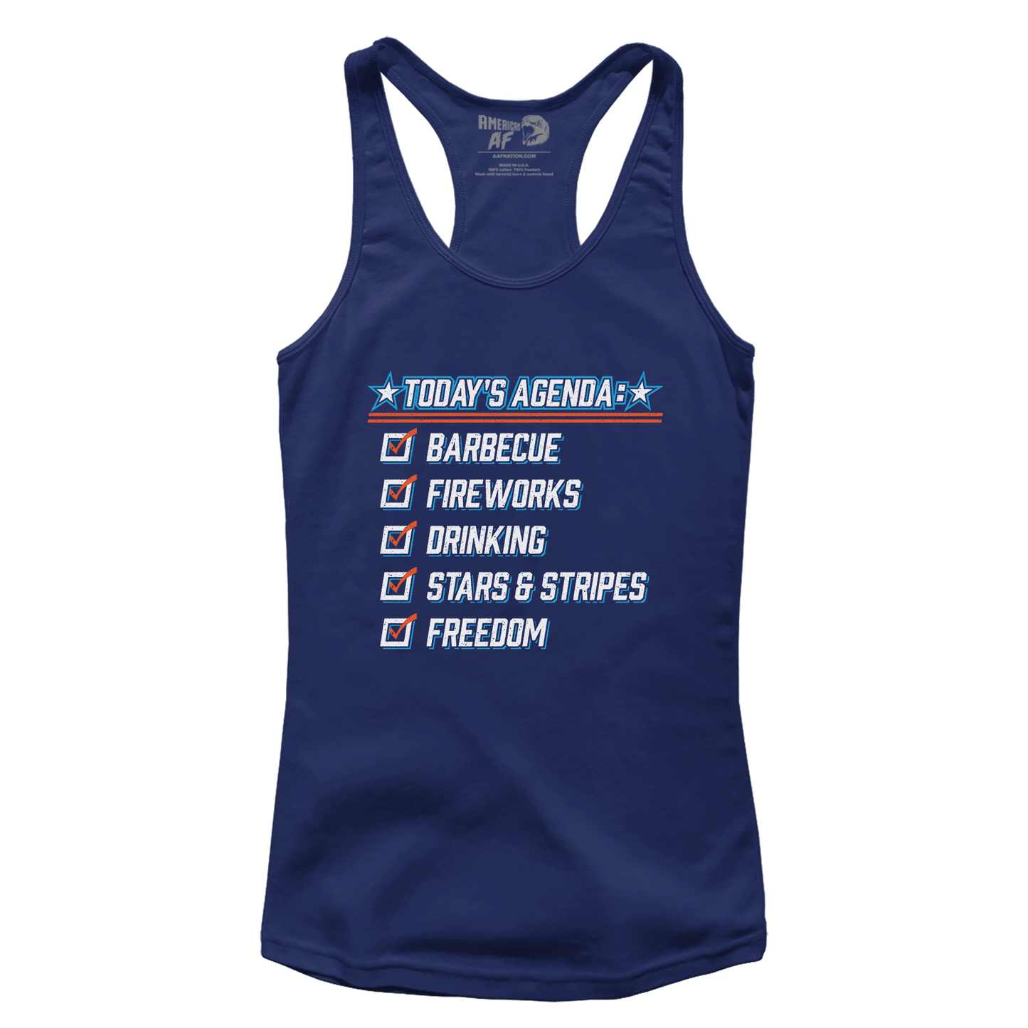 Apparel Premium Ladies Racerback Tank / Midnight Navy / XS Today's Agenda - Ladies