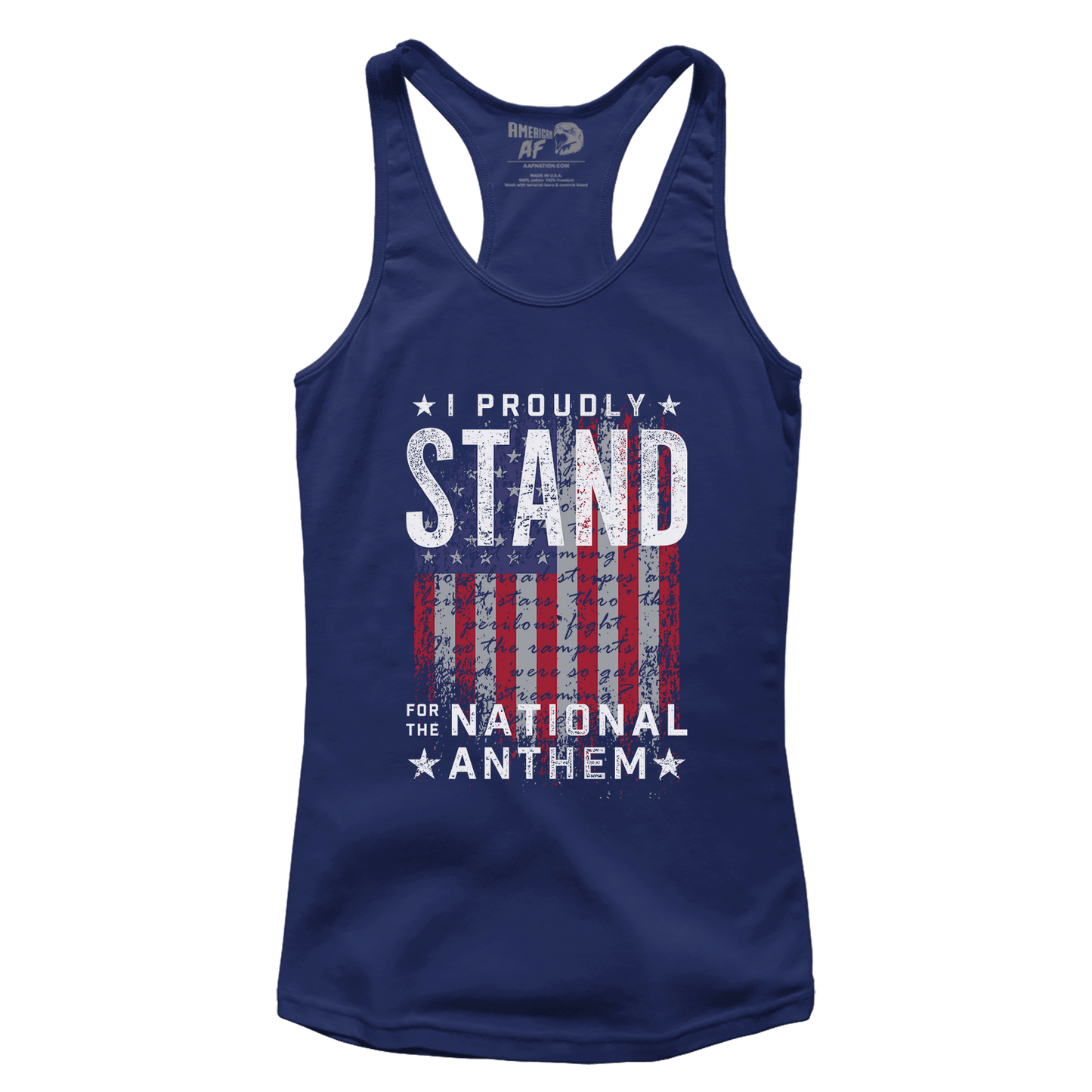 T-shirt Premium Ladies Racerback Tank / Midnight Navy / XS I Stand for the Anthem (Ladies)