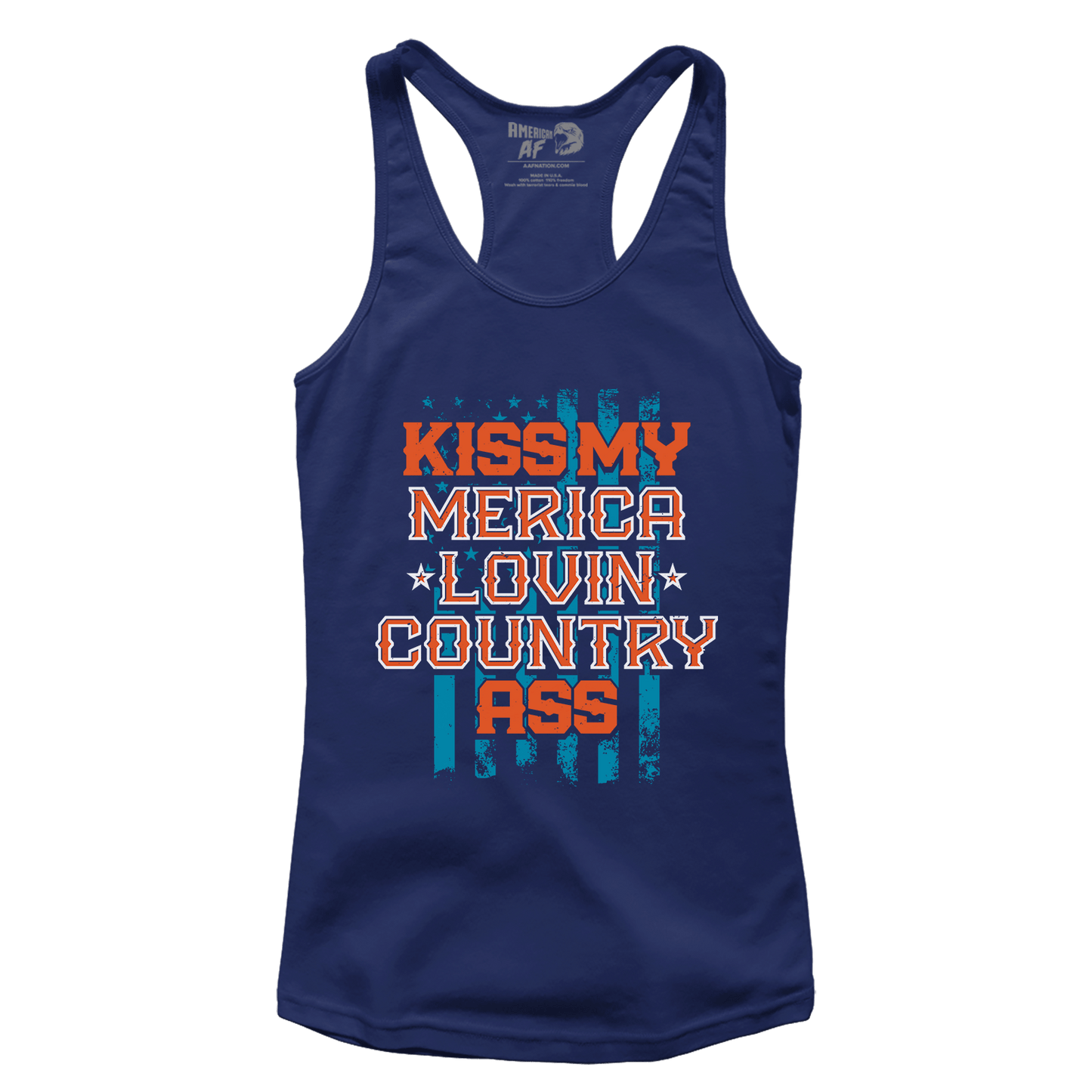 T-shirt Premium Ladies Racerback Tank / Midnight Navy / XS Kiss My Merica Lovin Country (Ladies)