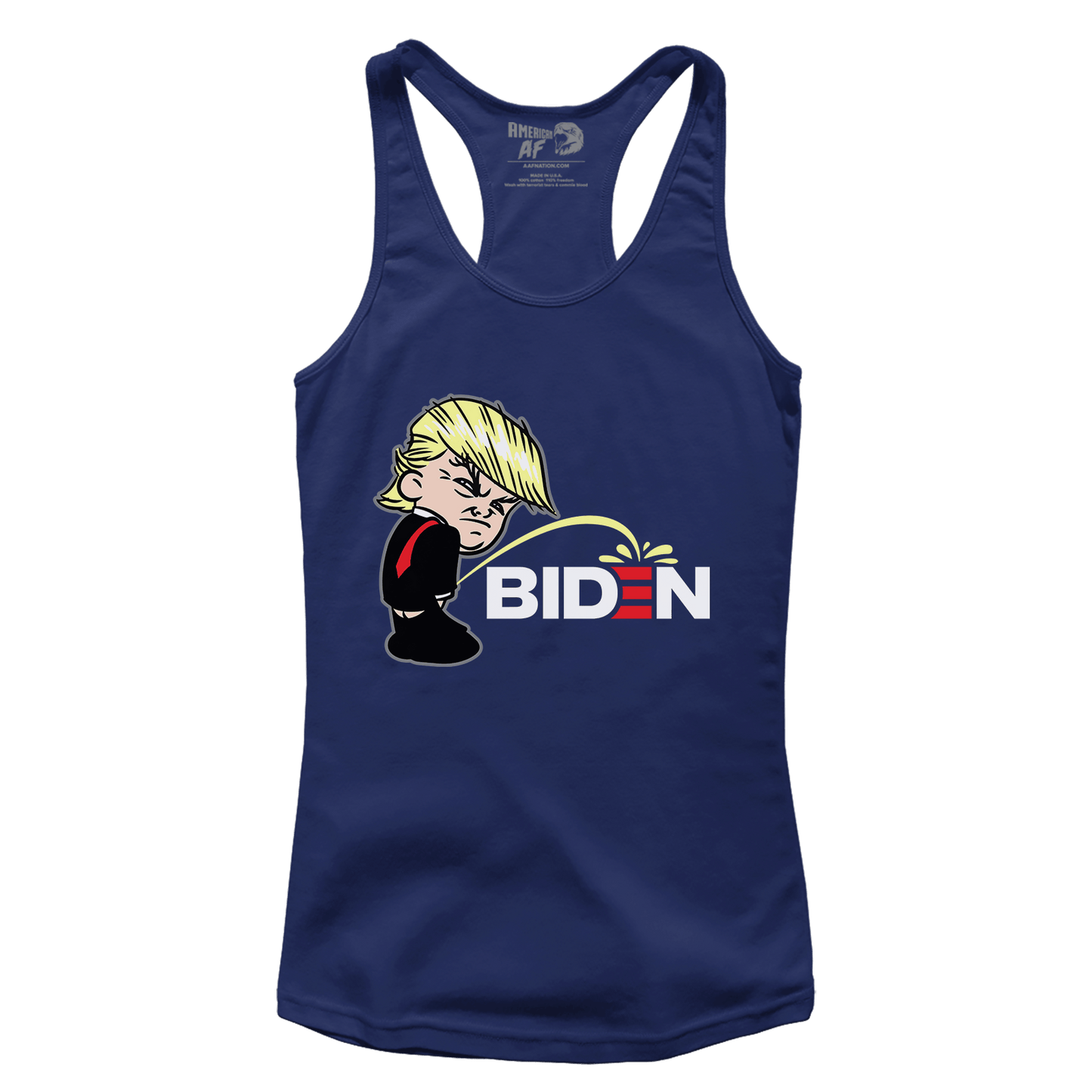 T-shirt Premium Ladies Racerback Tank / Midnight Navy / XS Trump Peeing Biden (Ladies)