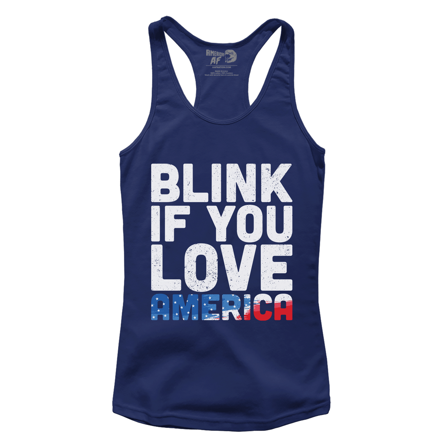 T-shirt Premium Ladies Racerback Tank / Midnight Navy / XS Blink If You Love America V2 (Ladies)