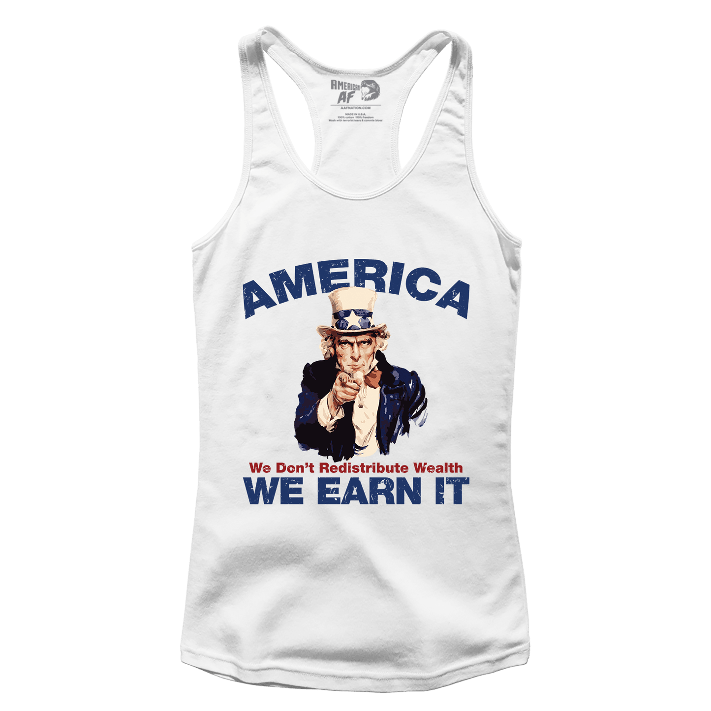 T-shirt Premium Ladies Racerback Tank / White / XS America - We Earn It (Ladies)