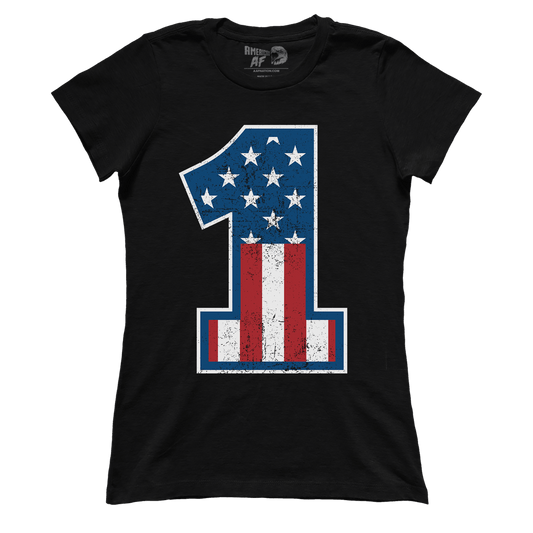 T-shirt Premium Ladies Tee / Black / XS Number 1 Flag (Ladies)