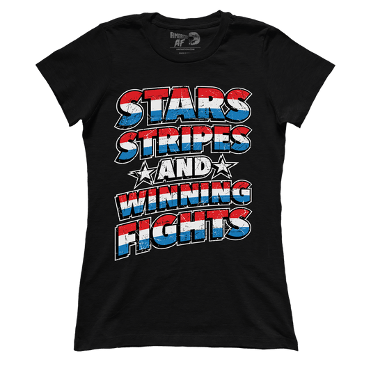 T-shirt Stars Stripes and Winning Fights (Ladies)