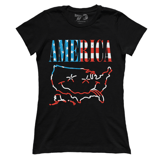 Apparel Premium Ladies Tee / Black / XS America Band (Ladies)