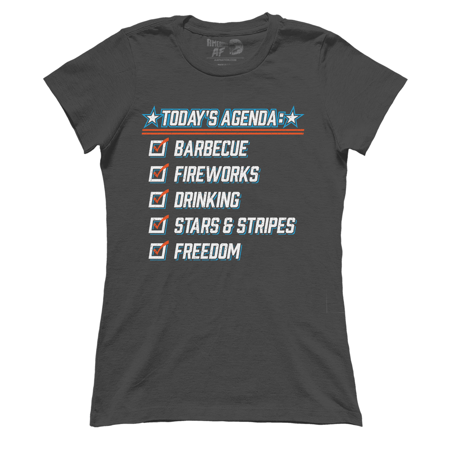 Apparel Premium Ladies Tee / Heavy Metal / XS Today's Agenda - Ladies