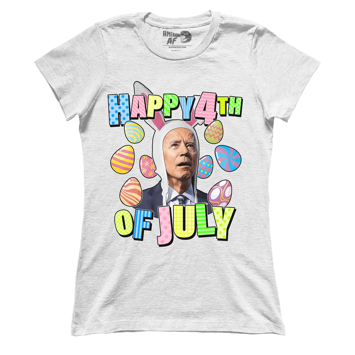 T-shirt Premium Ladies Tee / White / XS Happy 4th Of July - Biden (Ladies)