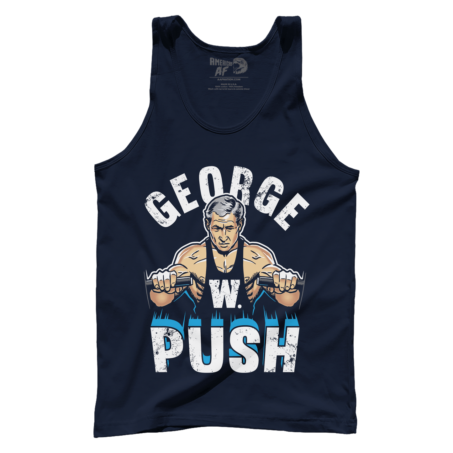 T-shirt Premium Mens Tank / Navy / XS George W Push