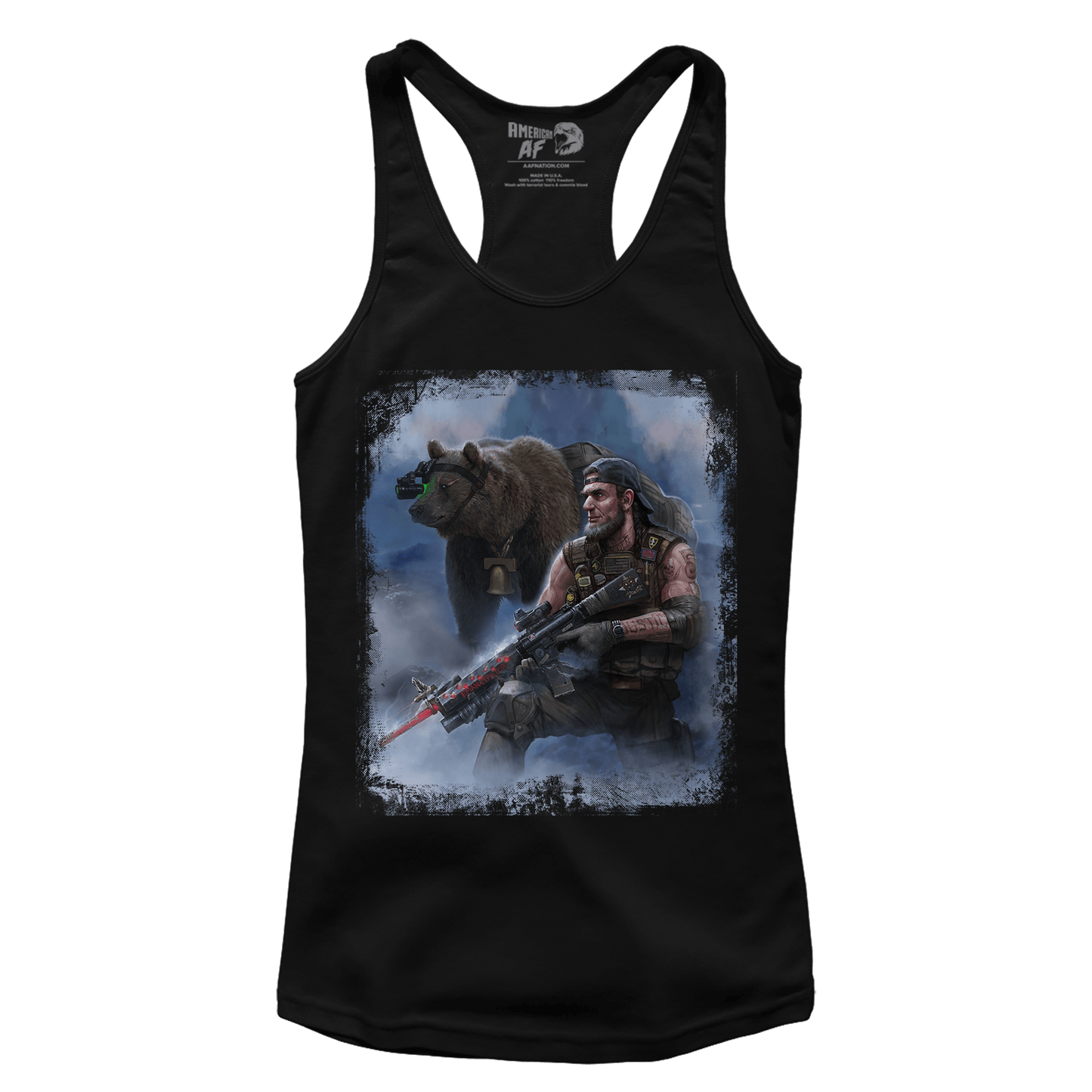 Apparel Premium Ladies Racerback Tank / Black / XS Grizzly King (Ladies)