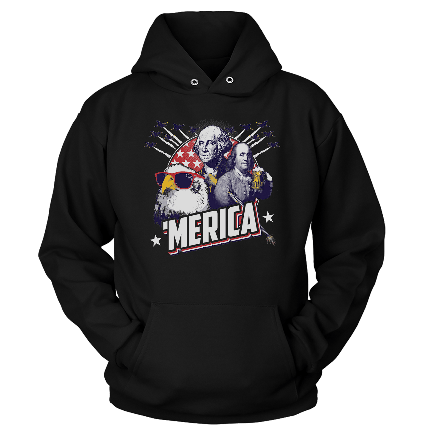 T-shirt Unisex Hoodie / Black / S Merica F Yeah