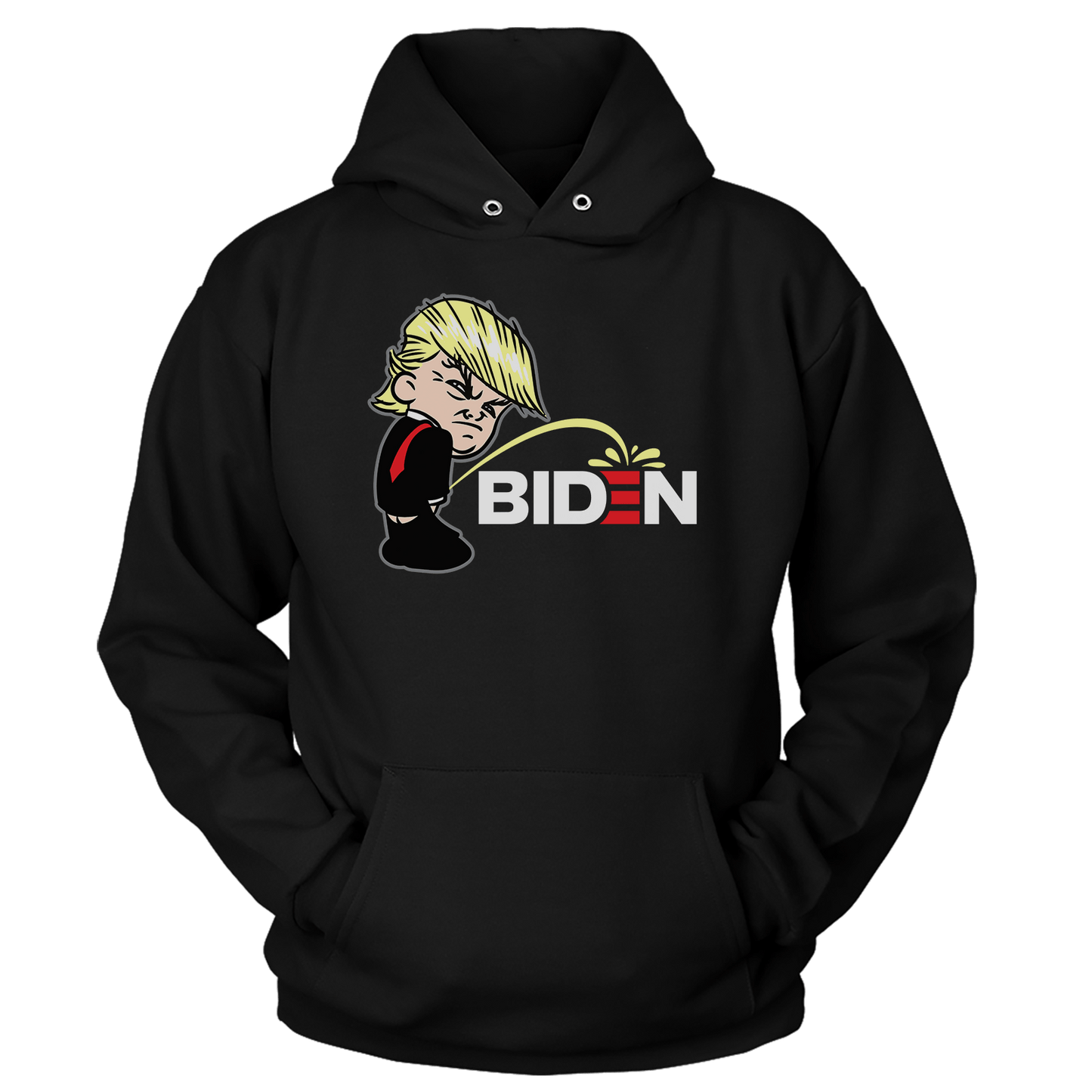 T-shirt Premium Soft Hoodie / Black / XS Trump Peeing Biden (Ladies)