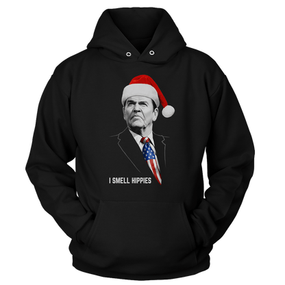 T-shirt Unisex Hoodie / Black / S I Smell Hippies Christmas