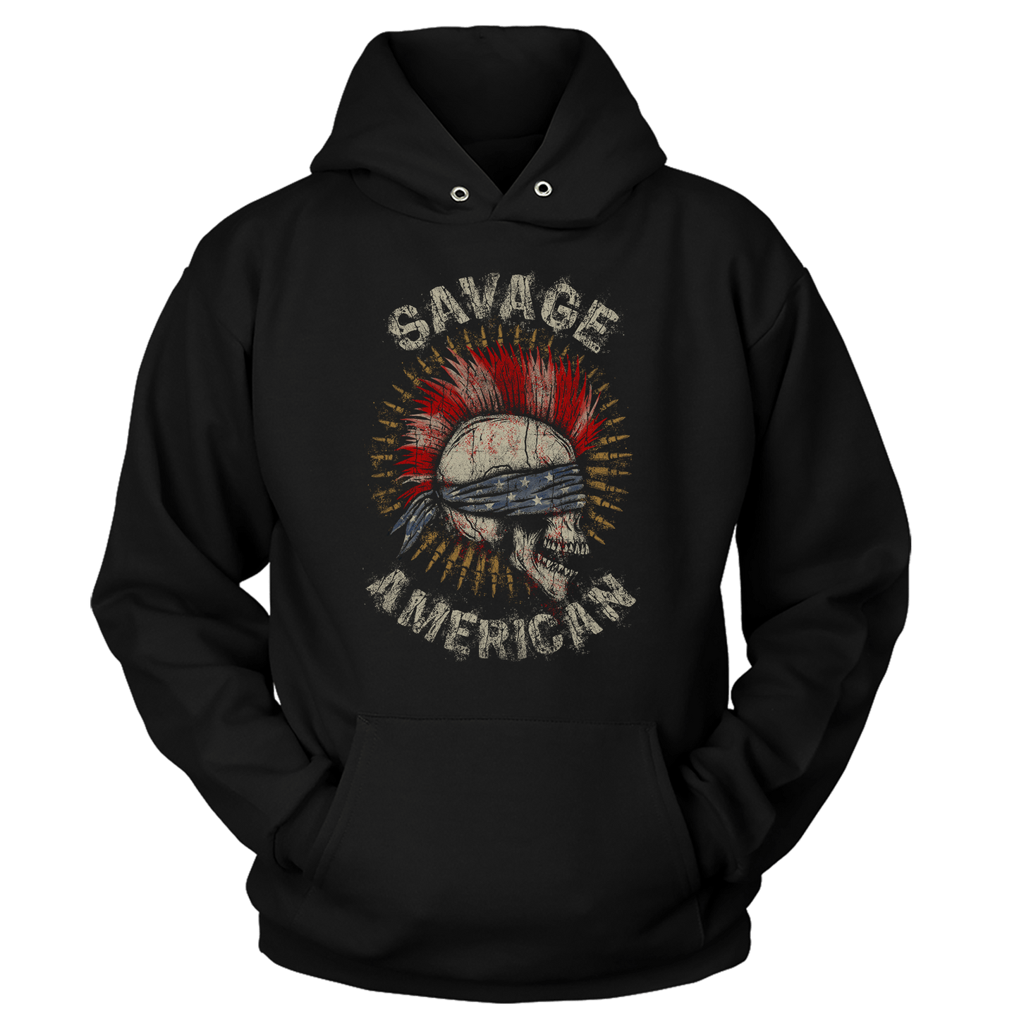 T-shirt Premium Soft Hoodie / Black / XS Savage American (Ladies)