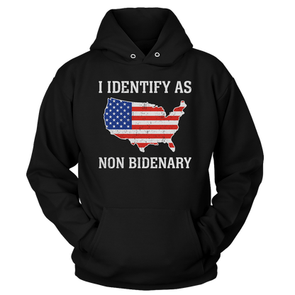 T-shirts Unisex Hoodie / Black / S I Identify As Non Bidenary