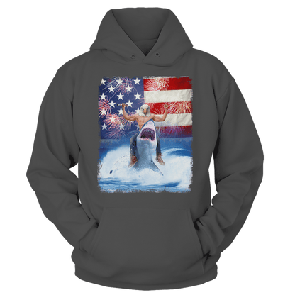 T-shirt Shark Riding Eagle