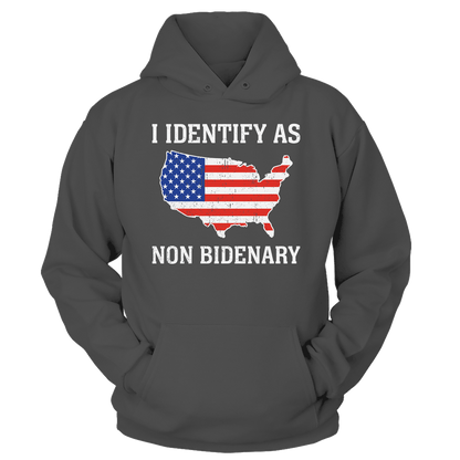 T-shirts Unisex Hoodie / Charcoal / S I Identify As Non Bidenary