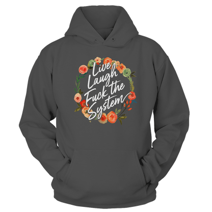 T-shirt Unisex Hoodie / Charcoal / S Live Laugh