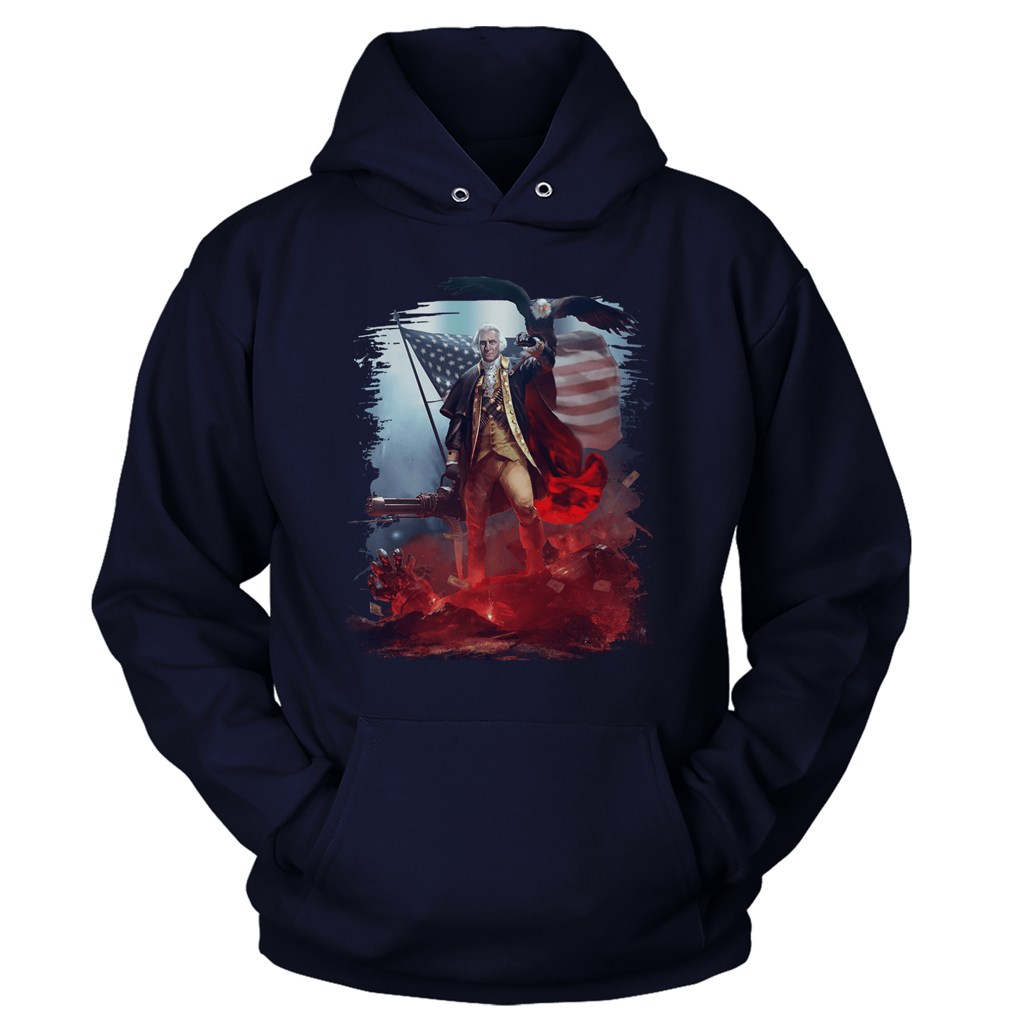 T-shirt Unisex Hoodie / Navy / S George Warshington