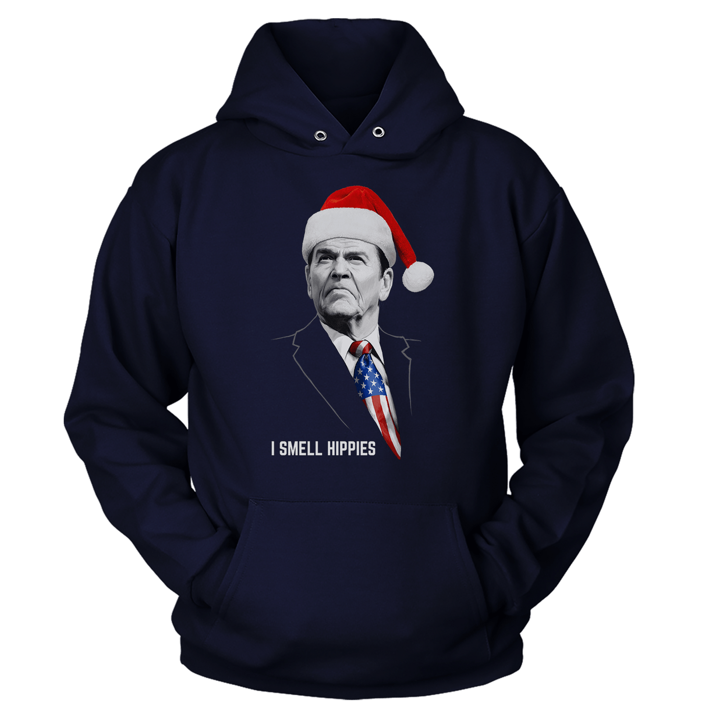 T-shirt Premium Soft Hoodie / True Navy / XS I Smell Hippies Christmas (Ladies)