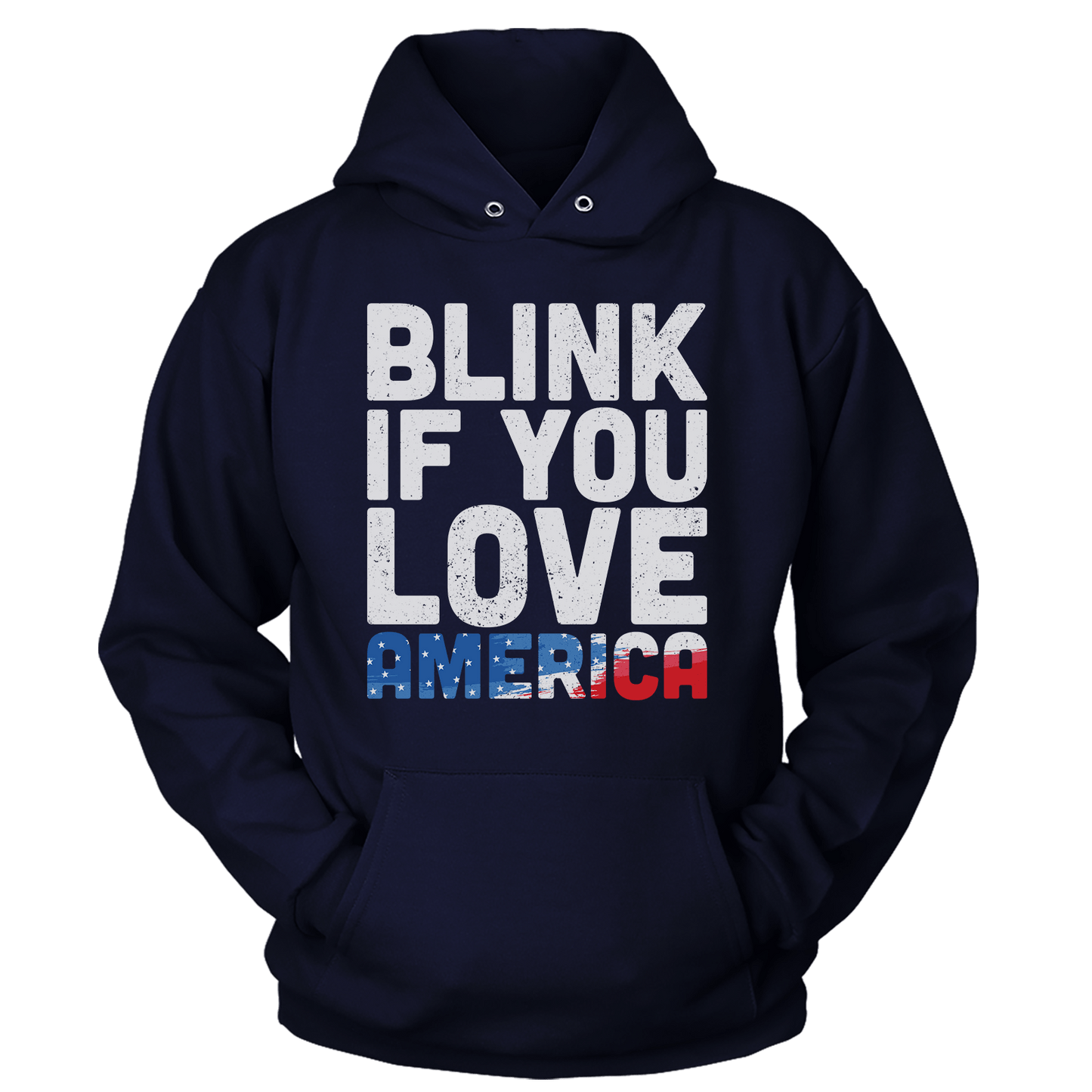 T-shirt Premium Soft Hoodie / True Navy / XS Blink If You Love America V2 (Ladies)