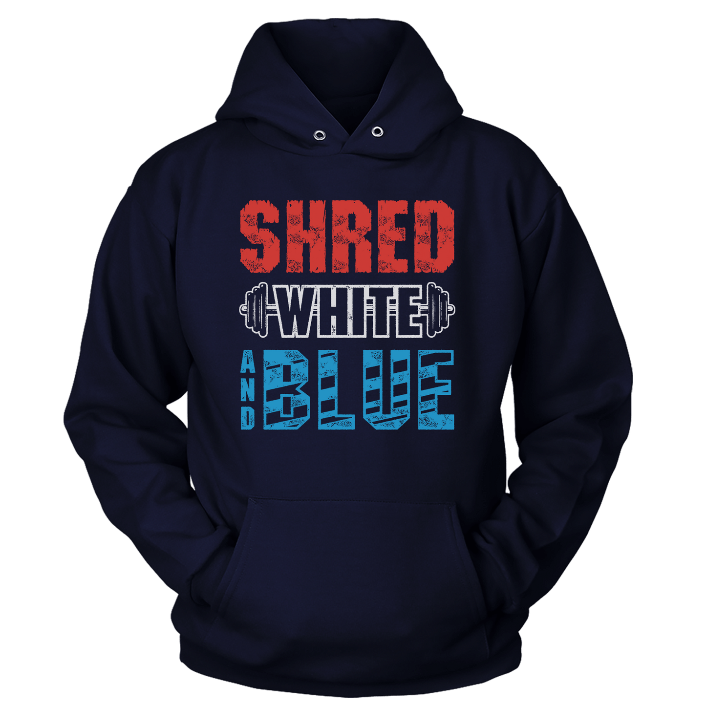 Apparel Unisex Hoodie / Navy / S Shred White And Blue