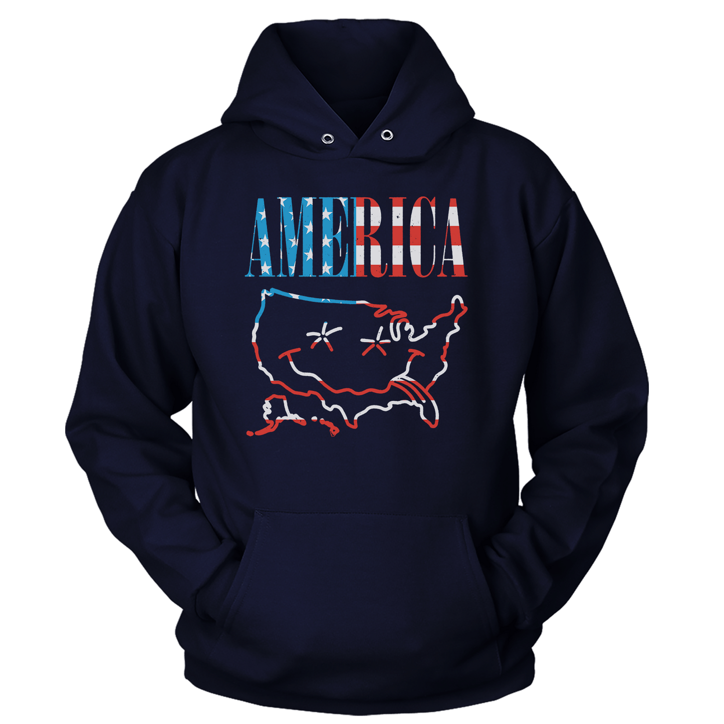 T-shirt Premium Soft Hoodie / True Navy / XS America Band (Ladies)