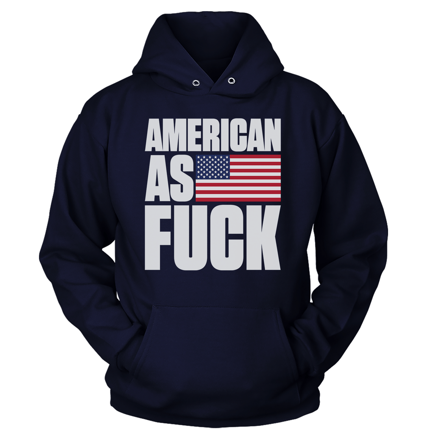 T-shirt Unisex Hoodie / Navy / S American As F! RAW