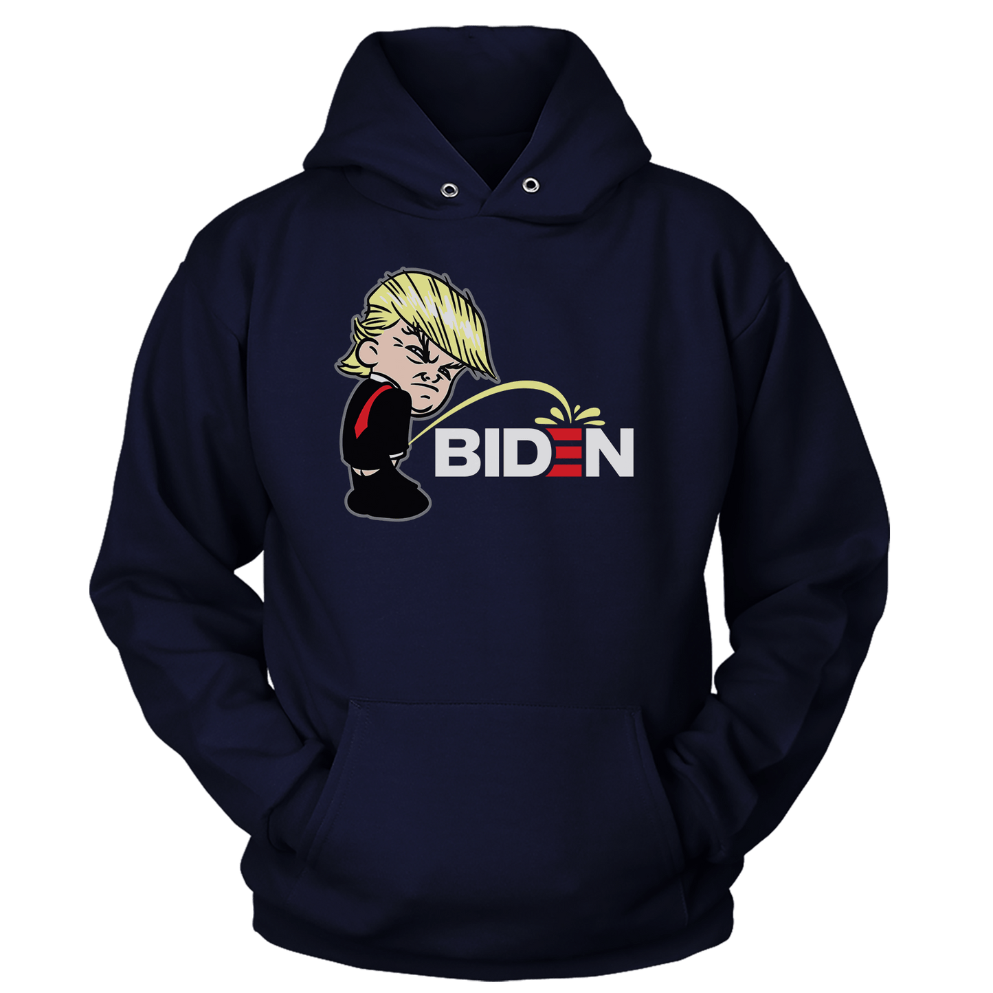 T-shirt Premium Soft Hoodie / True Navy / XS Trump Peeing Biden (Ladies)