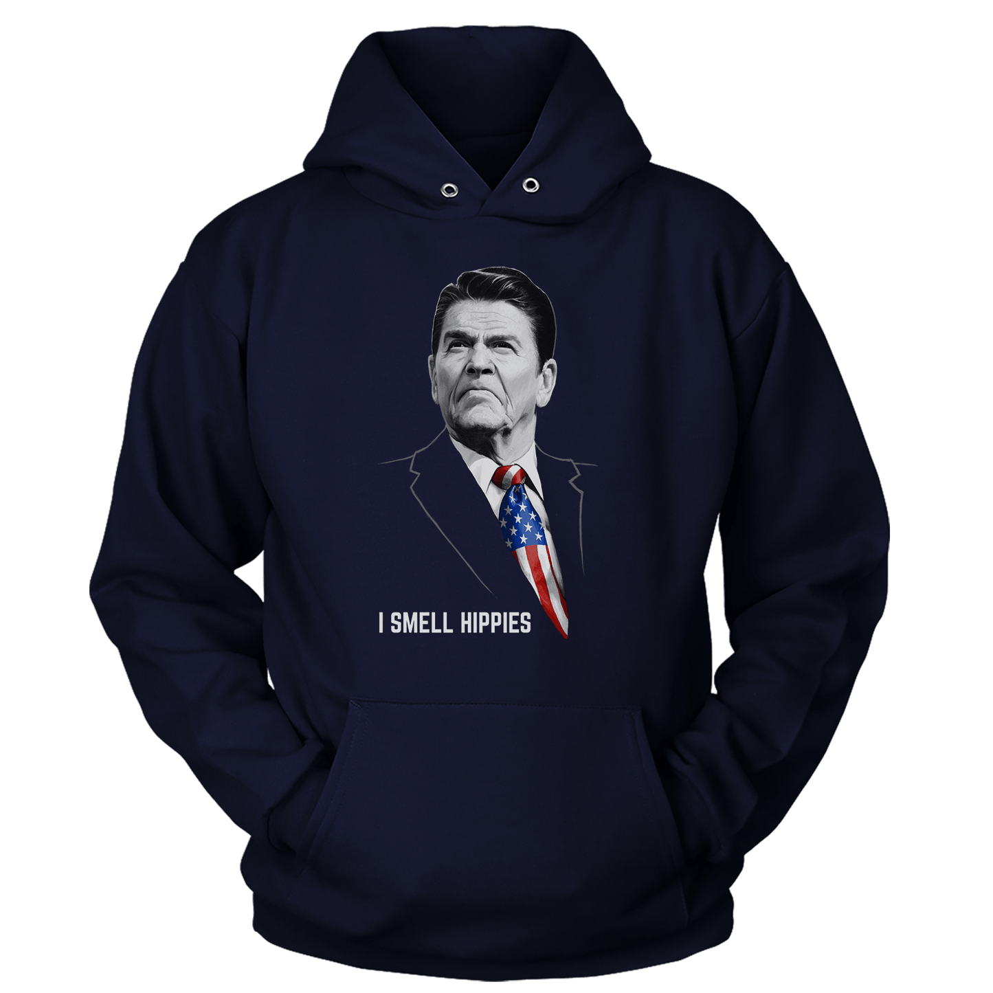 T-shirt Premium Soft Hoodie / True Navy / XS I Smell Hippies (Ladies)