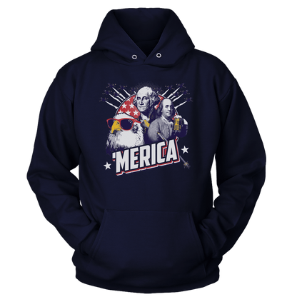 T-shirt Unisex Hoodie / Navy / S Merica F Yeah