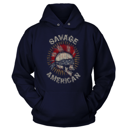 T-shirt Unisex Hoodie / Navy / S Savage American