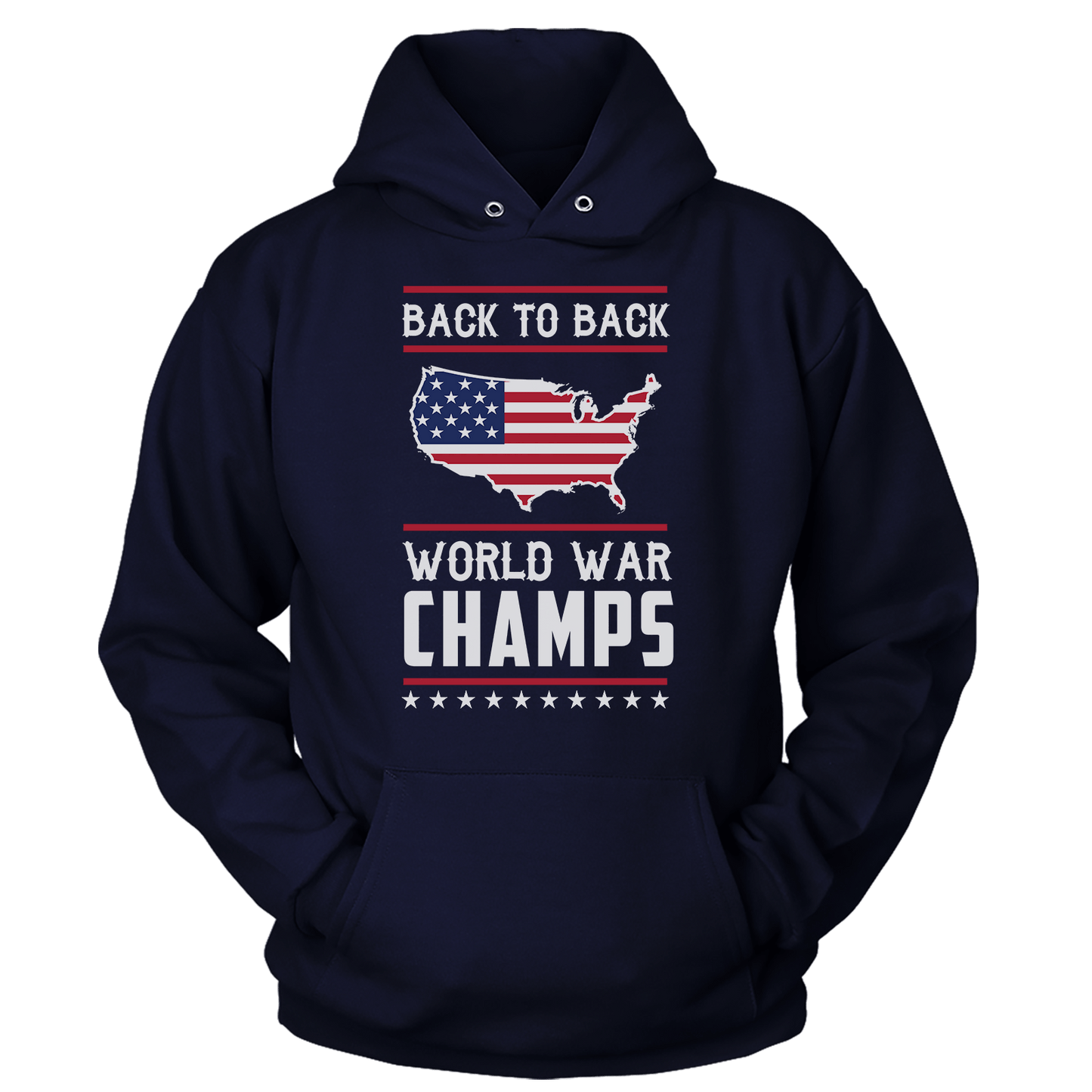 T-shirt Unisex Hoodie / Navy / S Back-To-Back World War Champs