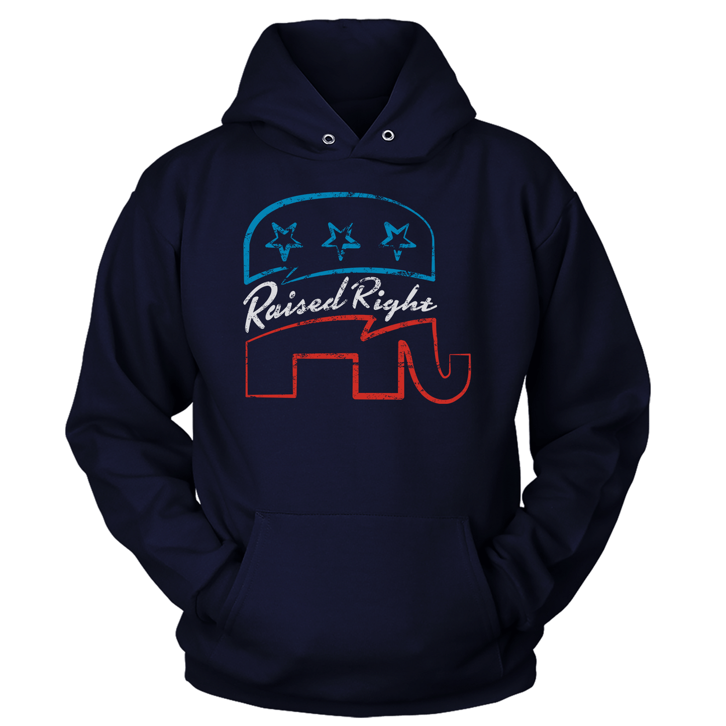 T-shirt Unisex Hoodie / Navy / S Raised Right