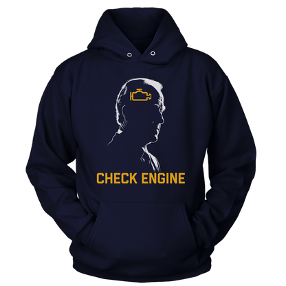 T-shirt Unisex Hoodie / Navy / S Joe Biden Check Engine