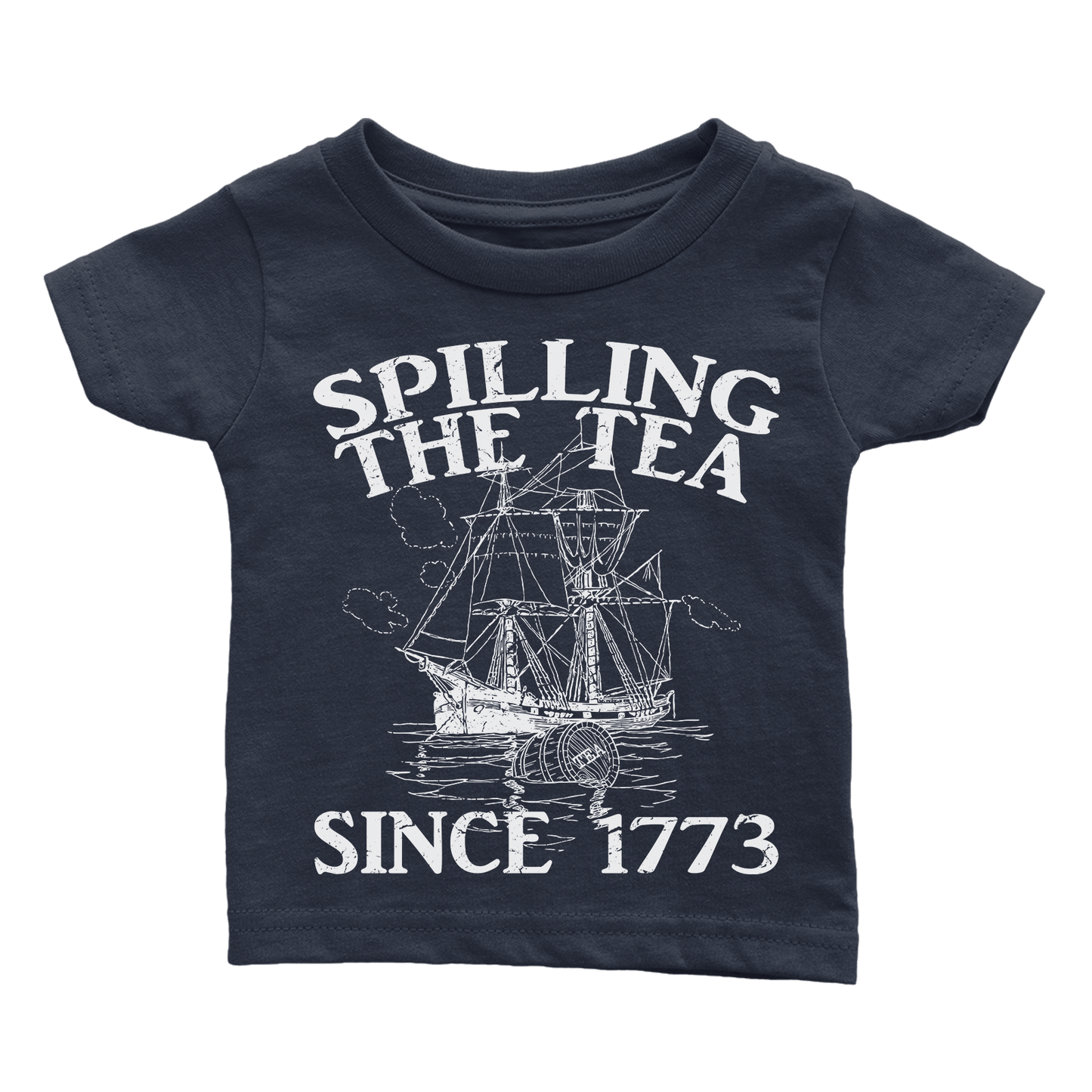 Apparel Premium Infant Shirt / Navy / 6 Months Spilling The Tea Since 1773 - Rugrats