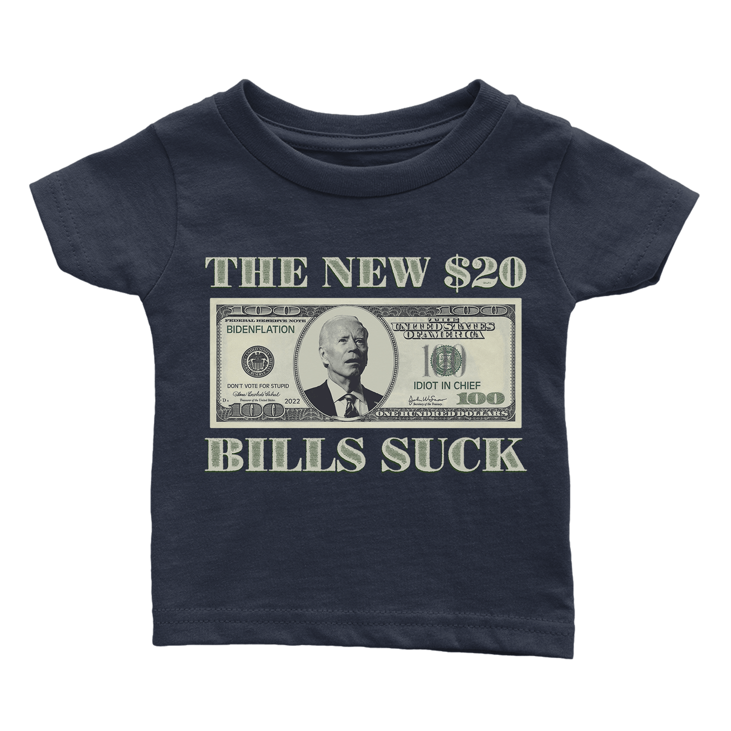 Apparel Premium Infant Shirt / Navy / 6 Months Biden Dollar Inflation - Rugrats