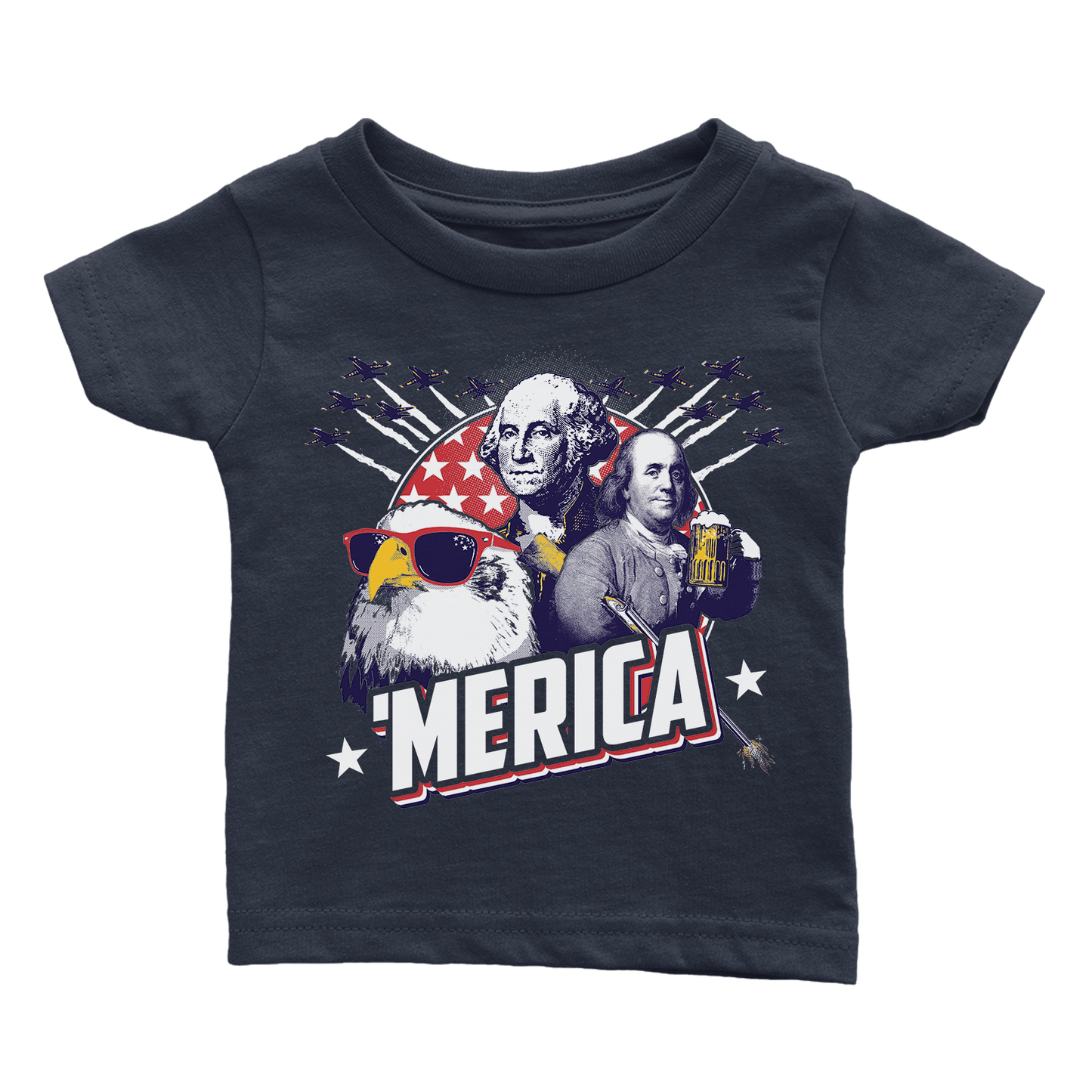 Apparel Premium Infant Shirt / Navy / 6 Months Merica F Yeah - Rugrats