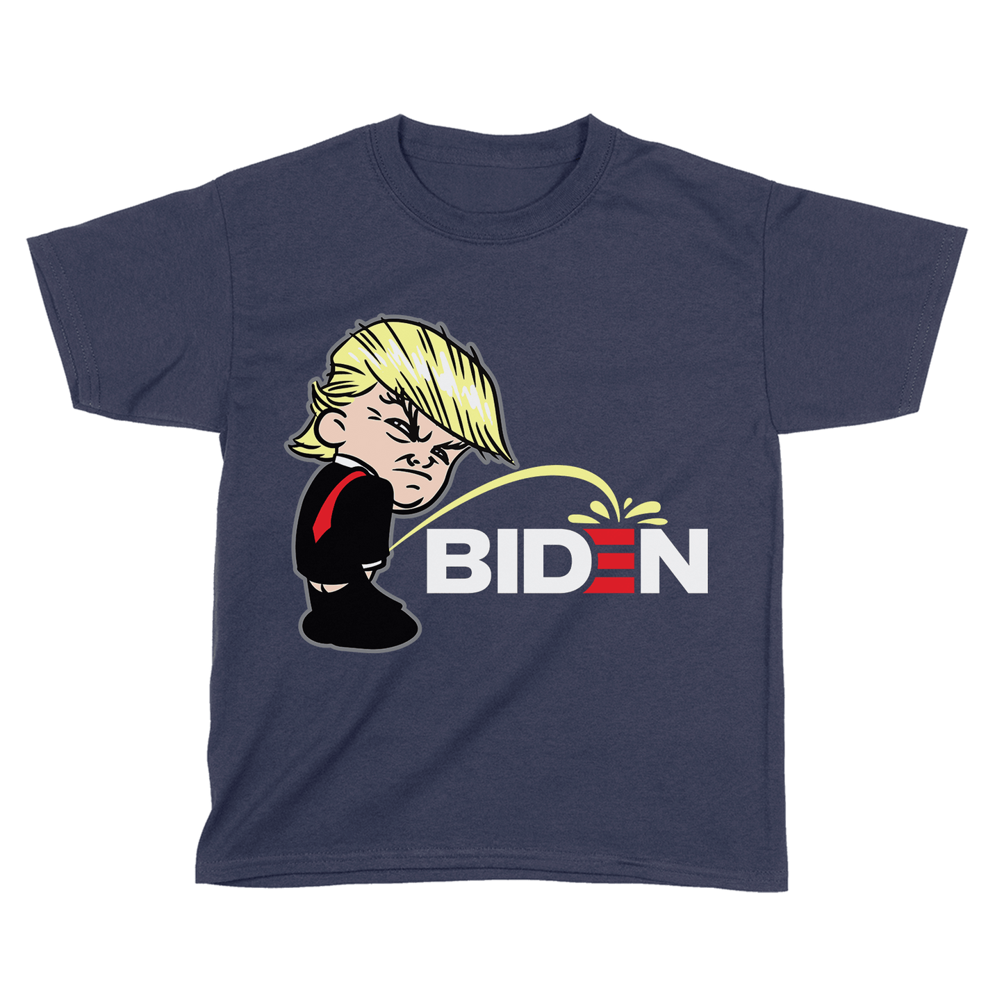 Apparel Premium Kids Shirt / Midnight Navy / YXS Trump Peeing Biden - Kids