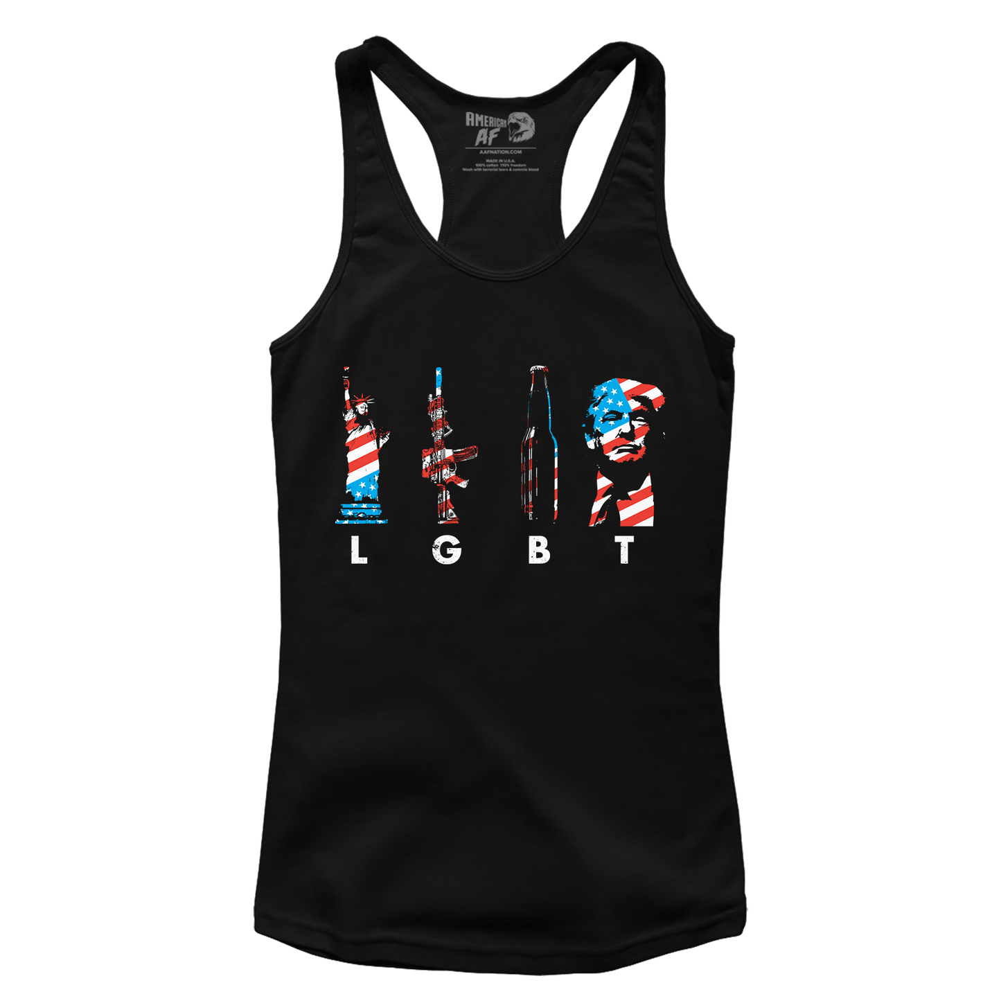 T-shirt Premium Ladies Racerback Tank / Black / XS LGBT(rump) 4th of July (Ladies)